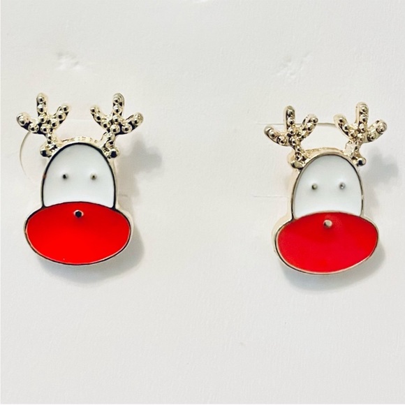 💖 Rudolph Reindeer Christmas Holiday Earrings NEW - Picture 7 of 7